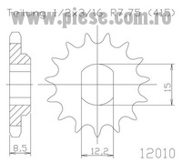 Pinion fata 10 dinti pas lant 415 - Husqvarna TC (17-18) - KTM Mini Adventure (00-07) - SX (06-18) - SX Pro (02-05) 2T 50cc